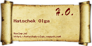 Hatschek Olga névjegykártya